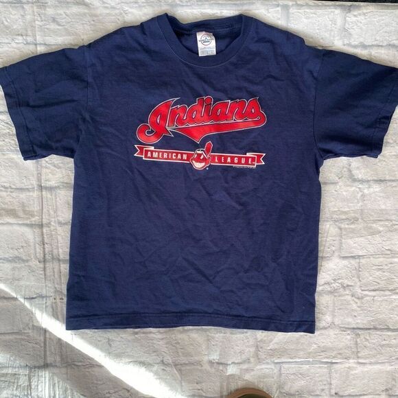 Cleveland Indians baseball youth XL 100% cotton short sleeve Crewneck t-shirt - Picture 1 of 6